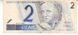 B11 - Bancnota foarte veche - Brazilia - 2 reais