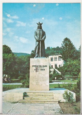 bnk cp Piatra Neamt - Statuia lui Stefan cel Mare - uzata - marca fixa foto