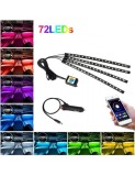 Kit 4 Lumini Ambientale RGB cu Aplicatie Telefon Bluetooth, 12V, 18 LED, 32 cm LAL-18