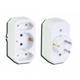 Triplu stecher MK cu 3 prize, adaptor electric compact Makalon