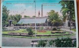 Carte postala, Buzias, salonul de cura si parte din parc, 1932