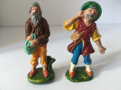 * Lot 2 figurine vintage Italia, celuloid, barbati tarani, 11cm, colectie foto