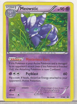 bnk crc Cartonas Pokemon 2015 Meowstic XY48 holo foto
