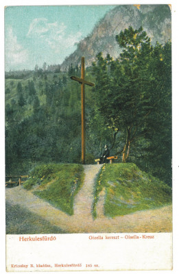 5462 - Baile HERCULANE, Wood Cross, Romania - old postcard - unused foto