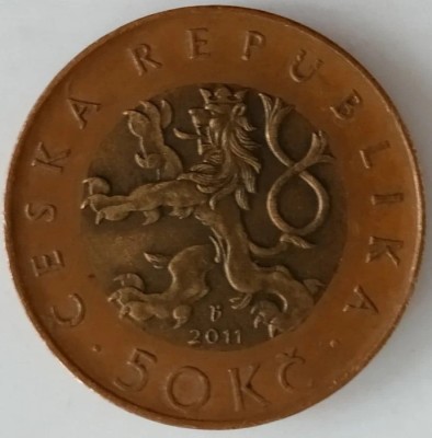 Moneda Cehia - 50 Korun 2011 - An rar foto