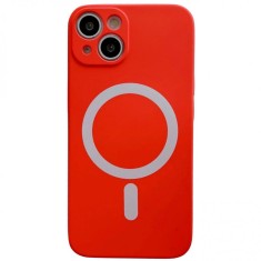 Husa magsafe pentru apple iphone 14 pro max, silicon, protectie pentru camera, magnetica, incarcare wireless, flippy, rosu