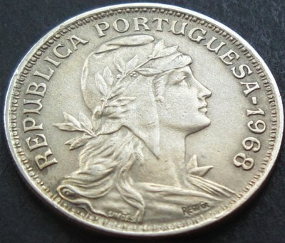 Moneda 50 CENTAVOS - PORTUGALIA, anul 1968 *cod 1713 foto