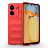 Husa pentru xiaomi redmi 13c 4g / poco c65, antisoc, margini striatii, magic shield, red