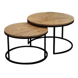 Cumpara ieftin Set 2 masute de cafea Solme Pako World Natural 75x75x45 cm