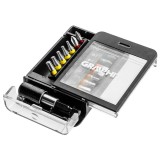 Set biti cu adaptor Graphite, 15 piese, cu sistem de extragere usoara