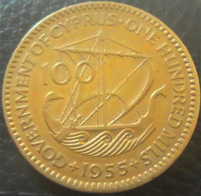 Moneda 100 MILS - CIPRU, anul 1955 *cod 721 B