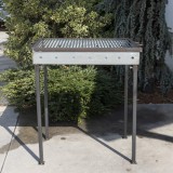 Gratar metalic pe carbuni 70x50 cm cu picioare detasabile si tabla de 2 mm