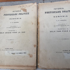 A. D. Xenopol - Istoria Partidelor Politice in Romania. Vol I partea I si II (Partea I dela Origini pana la 1848, Partea II dela 1848 pana la 1866)