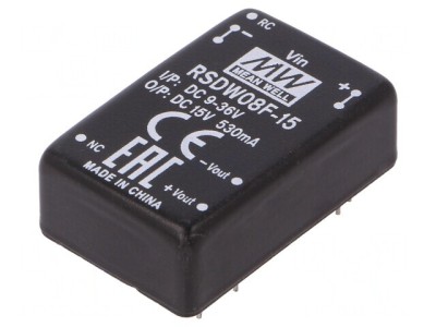 Convertor DC/DC 8W 9-36V la 15V 530mA DIP24 foto
