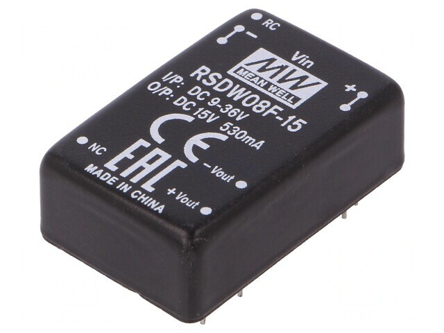 Convertor DC/DC 8W 9-36V la 15V 530mA DIP24