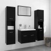 Gossi set mobilier de baie, negru, lemn prelucrat