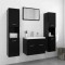 Gossi set mobilier de baie, negru, lemn prelucrat