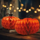 Decoratiune de Halloween - lampion dovleac - hartie - 25 30 cm - 2 buc set