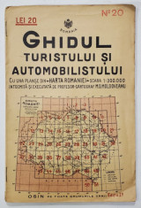 GHIDUL TURISTULUI SI AUTOMOBILISTULUI , HARTA ROMANIEI , CAROUL 20 - TIGHINA - CHISINAU de M.D. MOLDOVEANU , 1936 foto