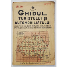 GHIDUL TURISTULUI SI AUTOMOBILISTULUI , HARTA ROMANIEI , CAROUL 20 - TIGHINA - CHISINAU de M.D. MOLDOVEANU , 1936