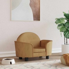 vidaXL Pat de c&acirc;ini, maro, 66x40x45 cm, catifea 171843