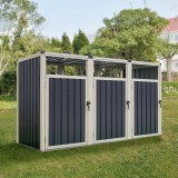 Masca pubela gunoi Tarbek 121 x 219 x 82 cm pentru 3 pubele de 240 litri [pro.tec] HausGarden Leisure