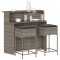 vidaXL Set mobilier bar de grădină, cu perne, 3 piese, gri, poliratan 3261488