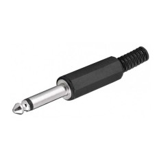 Mufa Jack audio 6.35 mm mono tata din plastic cu protectie pentru