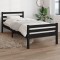 vidaXL Cadru de pat, negru, 100x200 cm, lemn masiv de pin 814813
