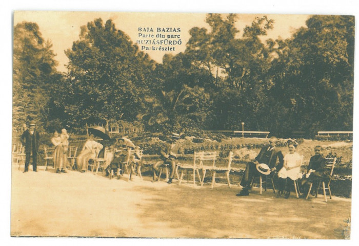 4627 - BUZIAS, Park, Romania - old postcard - unused