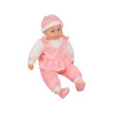 Papusa Bebelus cu sunet, Roz/Alb, 50 cm, ATU-086775, Oem