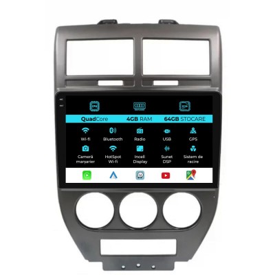 Navigatie Dedicata Jeep Compass (2006-2010),QuadCore, 9Inch, 4Gb Ram, 64Gb Stocare, Carplay foto