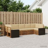 Cumpara ieftin Set de canapele de exterior 7 buc. 7-Locuri Natural si Bej