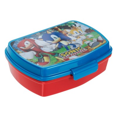 Caserolă Alimente Copii, Sonic, Bleu Roșu, Capacitate 0,5L, Plastic foto