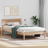 vidaXL Cadru de pat cu headboard Maro 80 x 200 cm Lemn masiv de pin 872797