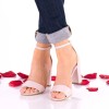 Sandale Dama Piele Naturala Nud GKR Ciucaleti Toc 8cm, Marimi 35-40. Incaltaminte Romaneasca