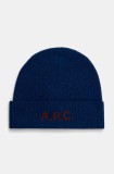 A.P.C. caciula de lana bonnet harry culoarea albastru marin, de lana, WVBDK.M25085