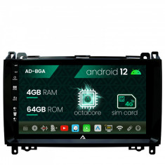 [RESIGILAT] Navigatie Mercedes Benz Sprinter, Viano, Vito, A B Class, Crafter, Android 12, A-Octacore 4GB RAM + 64GB ROM, 9 Inch - AD-BGA9004+AD-BGRKI