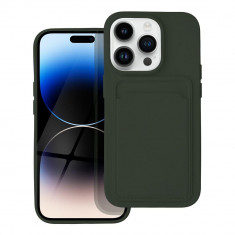 Husa Silicon Compatibila cu Apple iPhone 14 Pro Max Forcell Card Case Verde Olive