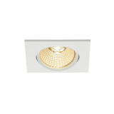 Spot incastrat, NEW TRIA 68 Ceiling lights, white LED, 3000K, square, matt white, 38&deg;, 12W, incl. driver, clip springs,, SLV