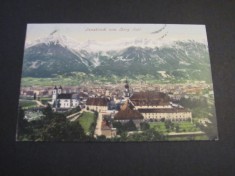 Carte poștală Austriacă originală &ndash; Innsbruck, Vedere de pe Berg Isel , Piesă de colecție La Belle &Eacute;poque(cel mai probabil din perioada 1900&ndash;1940)