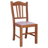 Scaun Silvana - cadru cires - imitatie piele diverse culori - Crem 21834