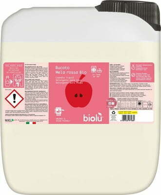 Detergent BIO lichid pentru rufe albe si colorate, mere rosii, 5L - Biolu foto