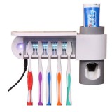 Dozator pasta/Sterilizator cu lumina UV pentru dezinfectarea periutelor, alb