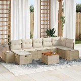 Cumpara ieftin Set de canapele pentru grădină cu pernă 8 pcs Bej Rattan poli