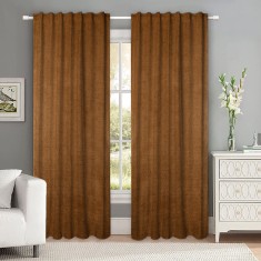 Set draperii tip tesatura in cu rejansa transparenta cu ate pentru galerie, Madison, 150x260 cm, densitate 700 g/ml, Nailah, 2 buc