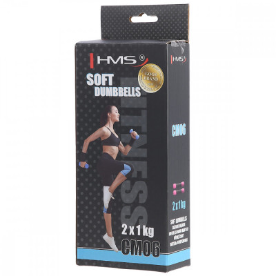 Gantere aerobic HMS CM06 2x1kg Roz FitLine Training foto