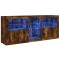 Servanta cu lumini LED, stejar fumuriu, 162x37x67 cm