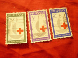 Serie Filipine 1963 Crucea Rosie , 3 val. stampilate, Stampilat