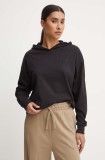 Puma bluza femei, culoarea negru, cu glugă, neted, 682503